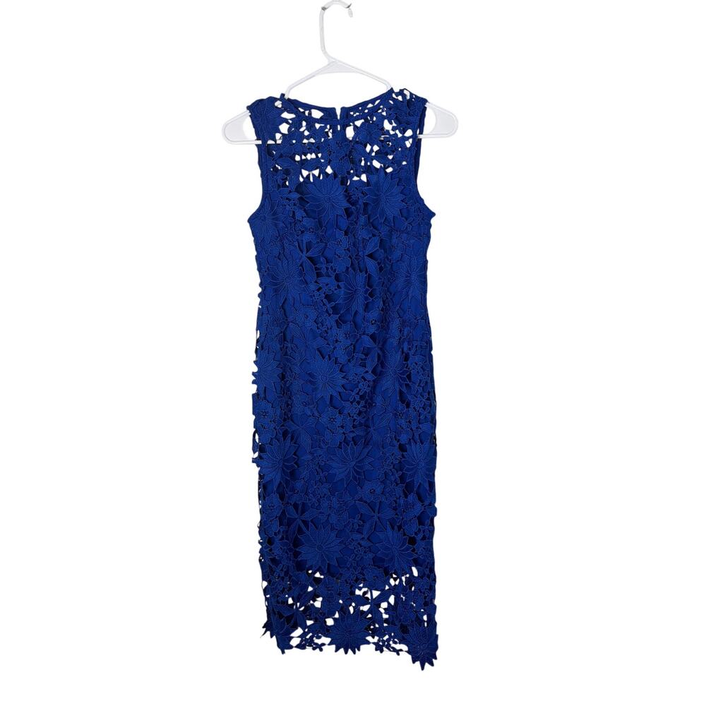 Calvin Klein royal blue floral lace sheath dress size 2 female